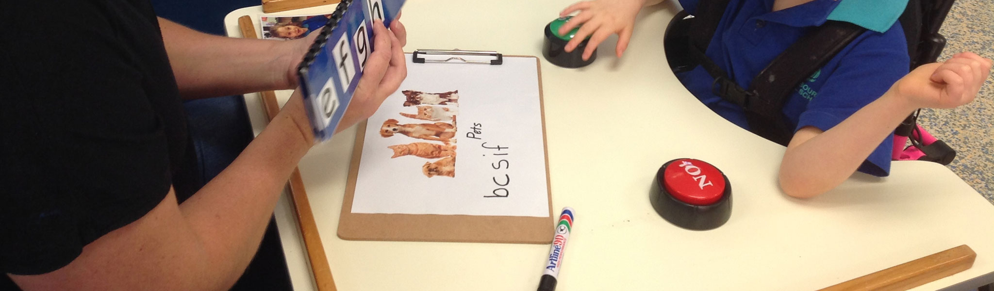 Student learning to spell